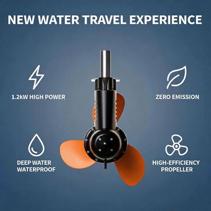 1.2kW Electric Outboard Motor for Leisure, Aquaculture, and Tender Boats